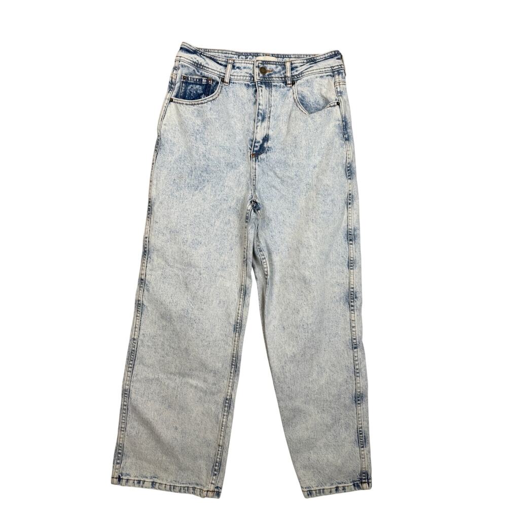 Sezane High Rise Wide Leg Acid Wash Jeans Pants Denim Minimalist US 8